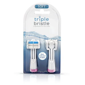 Triple Bristle™ Brush Heads Soft Pink, Pack of 2