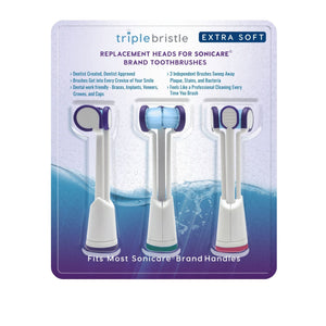 Triple Bristle™ Brush Heads For Sonicare® XSoft, Pack of 3